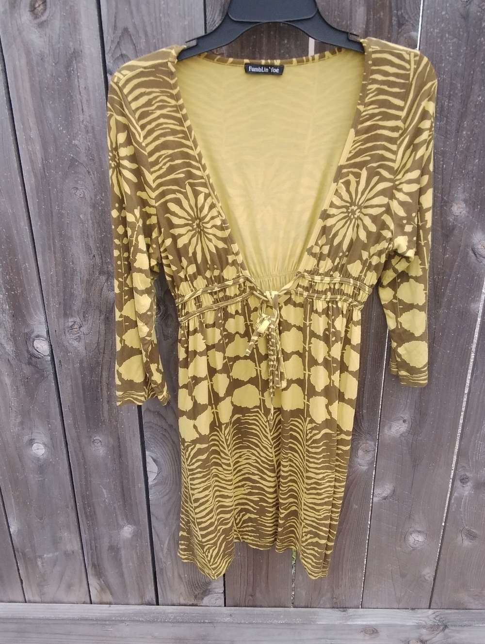Anthropologie Fumblin Foe Mini Dress Dwim Cover Deep V Neck Floral Festival